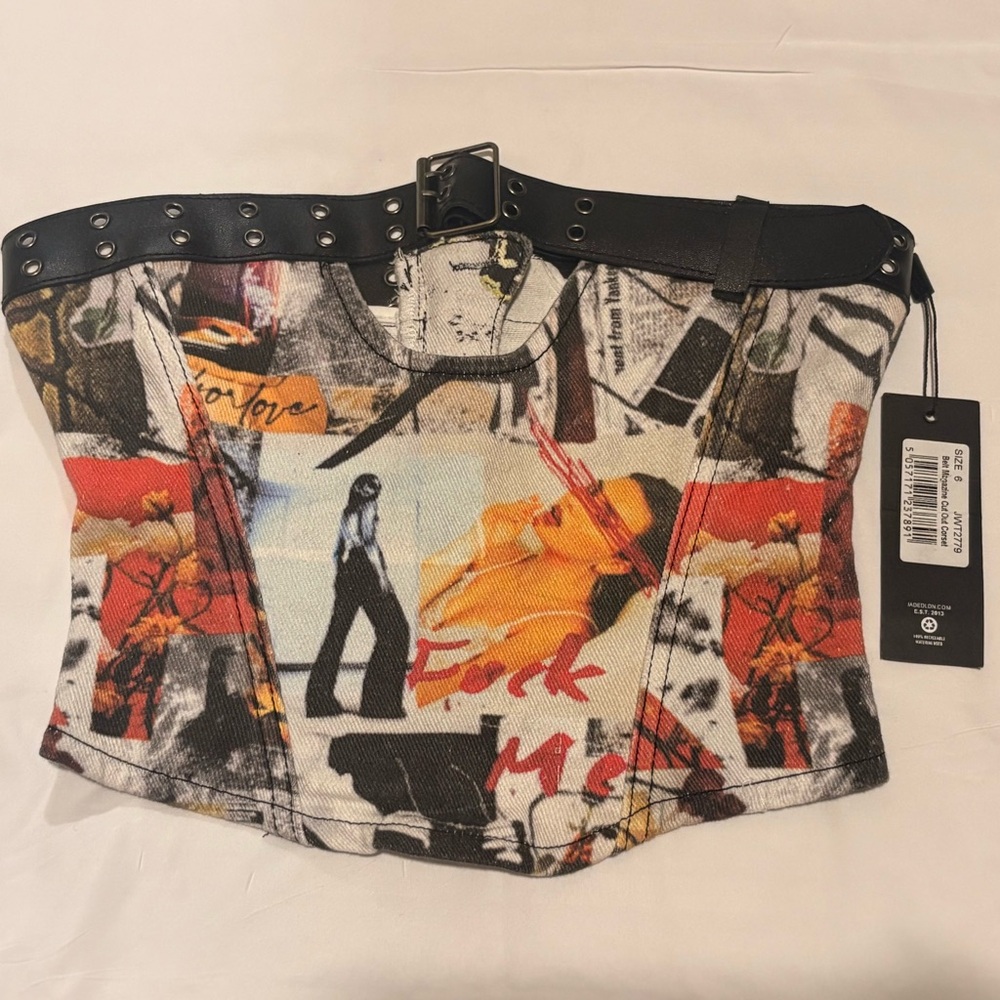 Jaded London - Belt Magazine Cut Out Corset.
